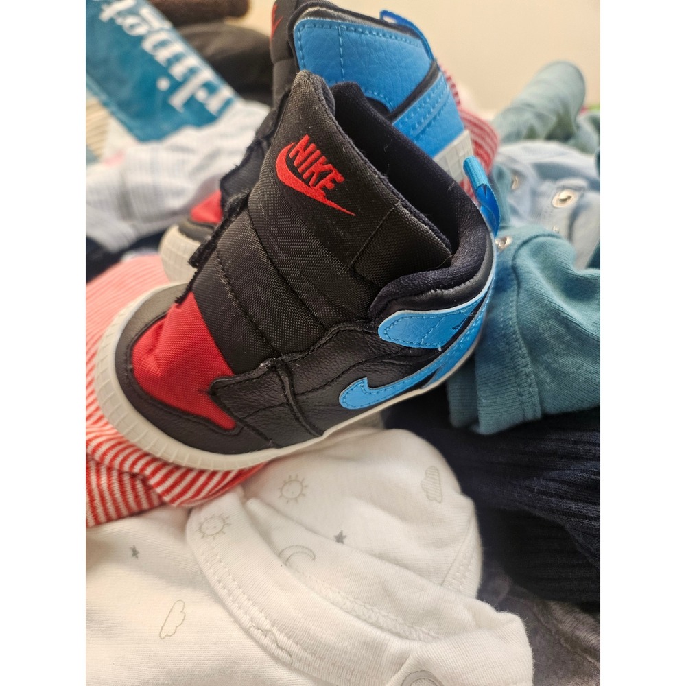 Nike Sky Jordan 1 TD UNC to Chicago Black Blue Red AT3745-046 Baby Size 3C